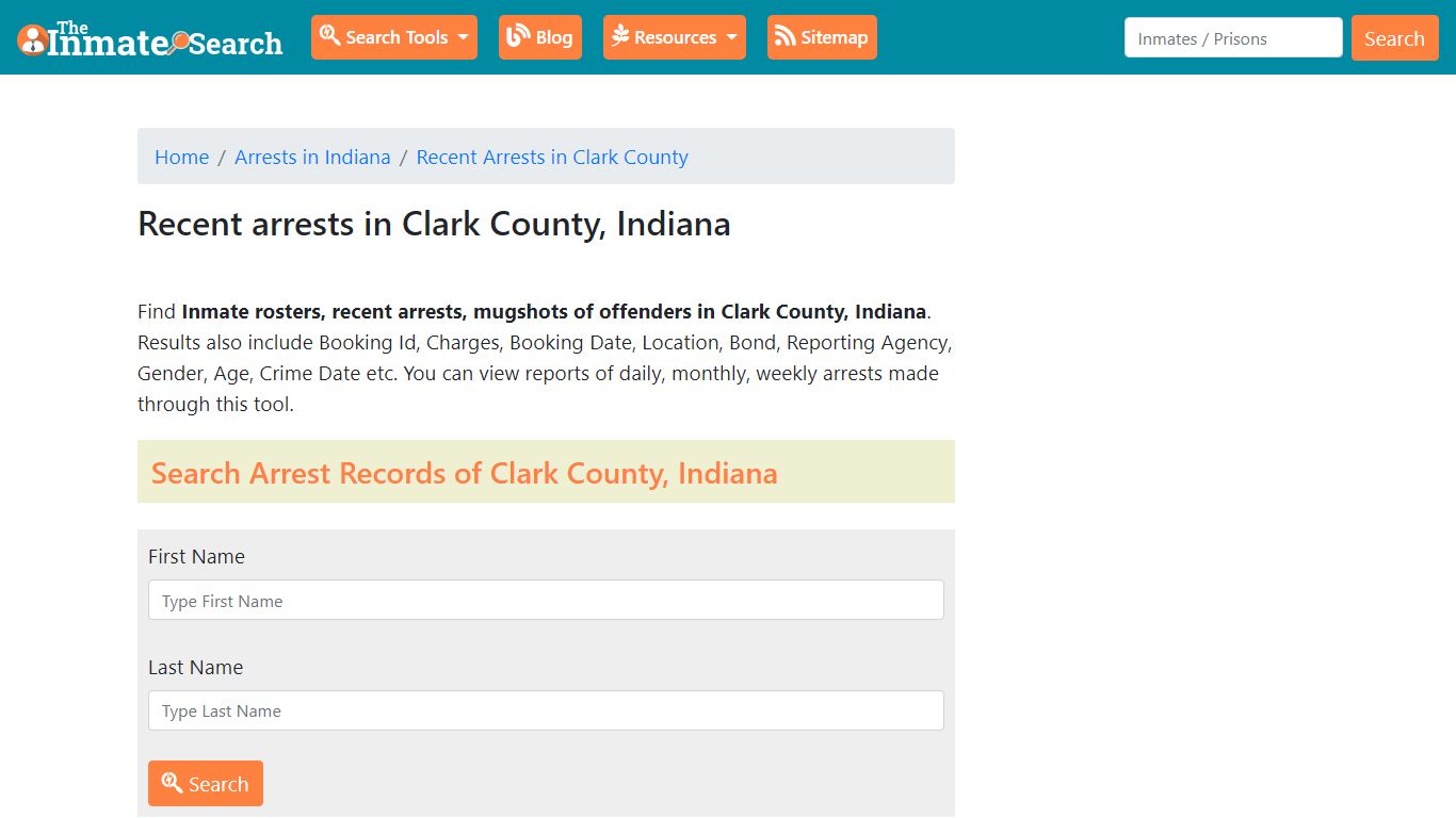 Recent arrests in Clark County, Indiana - The Inmate Search