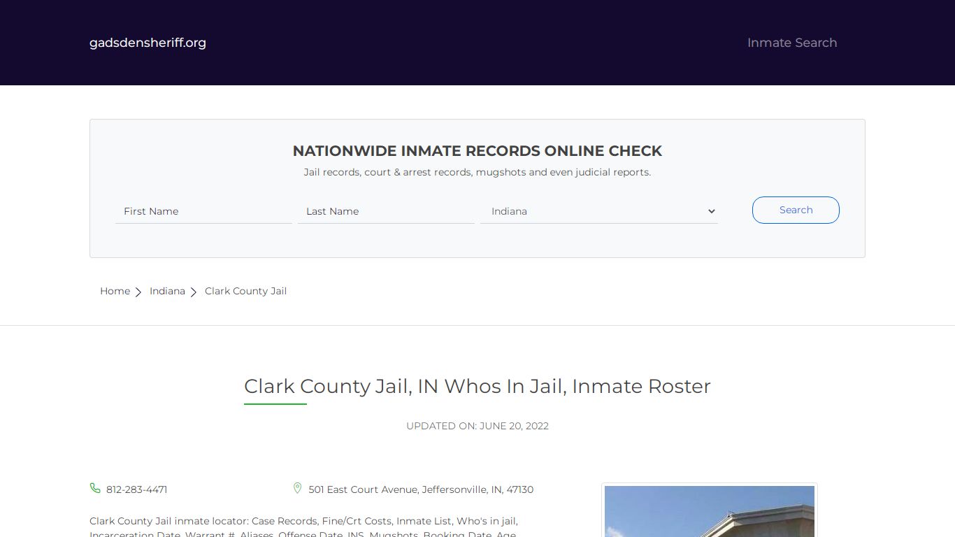 Clark County Jail, IN Inmate Roster, Whos In Jail